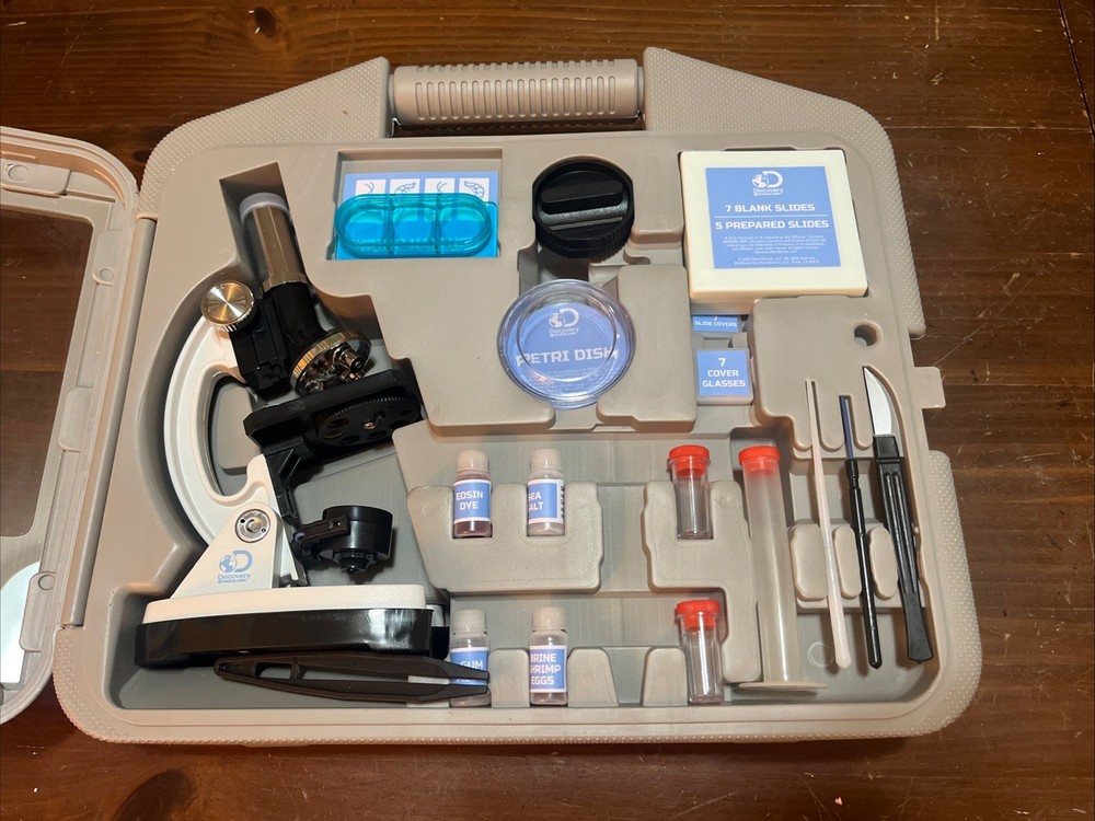 Microscope Set 48-Piece with Durable Metal Framework, 120X-1200X Magnification