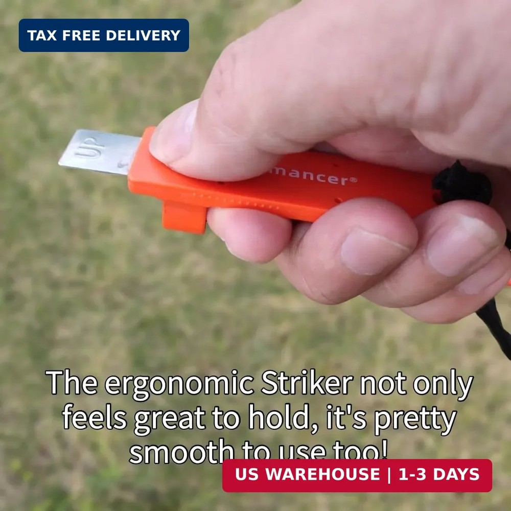 Survival Fire Starter, Ergonomically Designed Waterproof and Windproof Ferro Rod