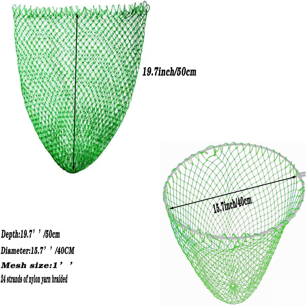 Fishing Net Replacement Net Fish Landing Net Foldable Fishing Replacement Net...