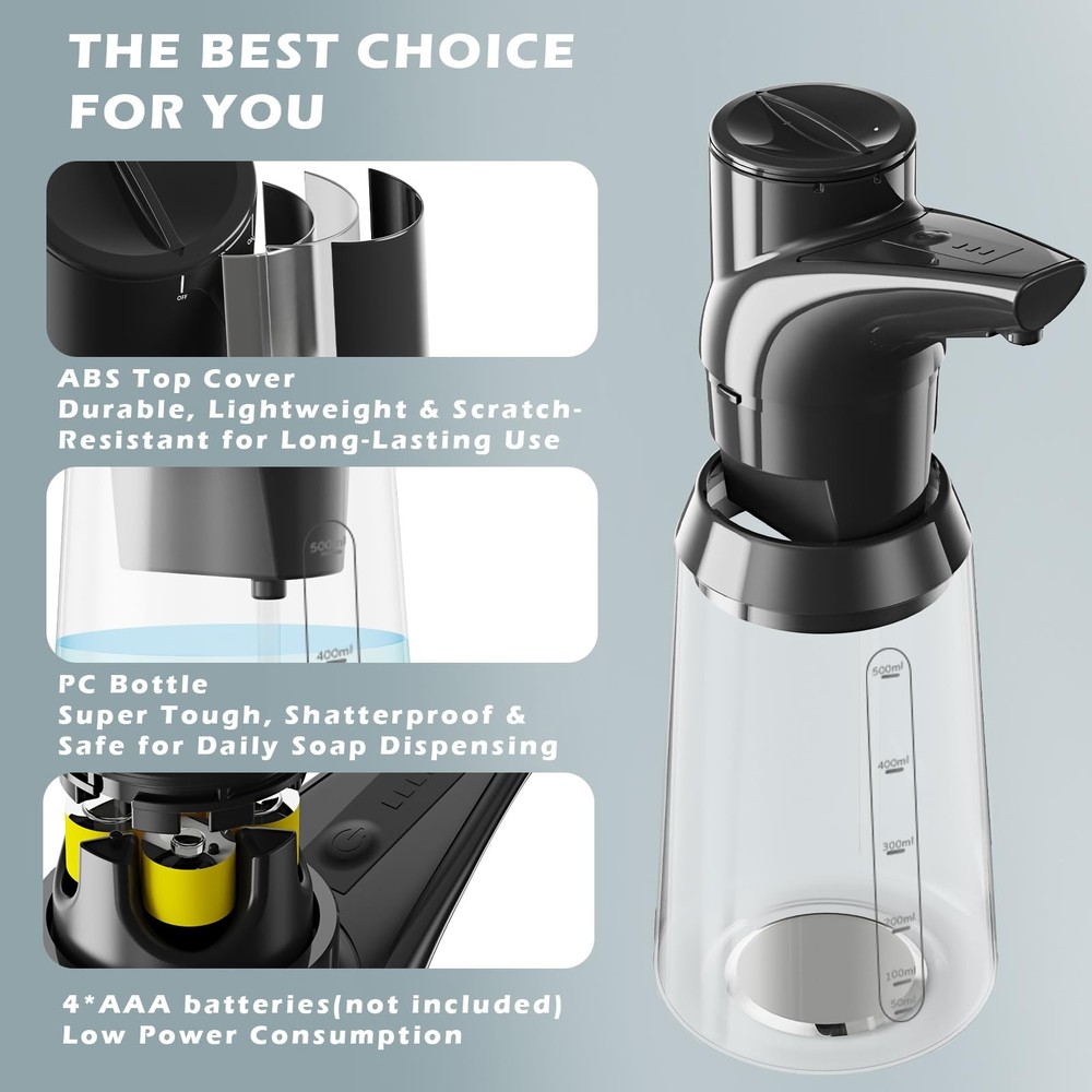 Summon The Elves Automatic Liquid Soap Dispenser, 4-Level Adjustable Touchles...
