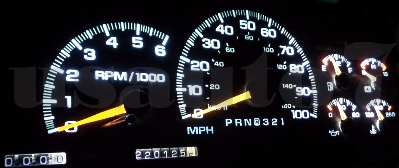 95-98 Chevy Suburban 1500 C1500 K1500 Dash Cluster Gauge WHITE SMD LED LIGHT KIT