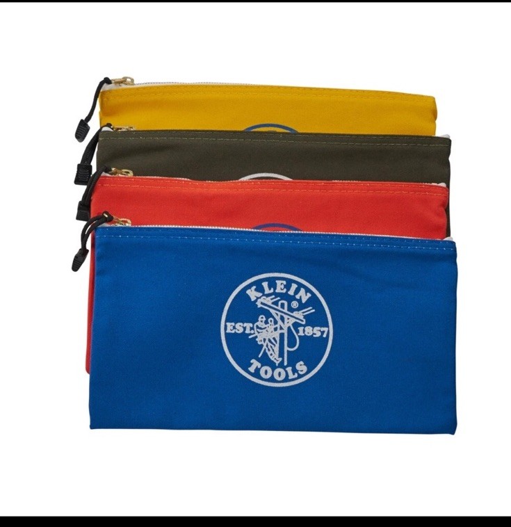 Klein Tools 5140 Canvas Zipper Bags, 4-Pack