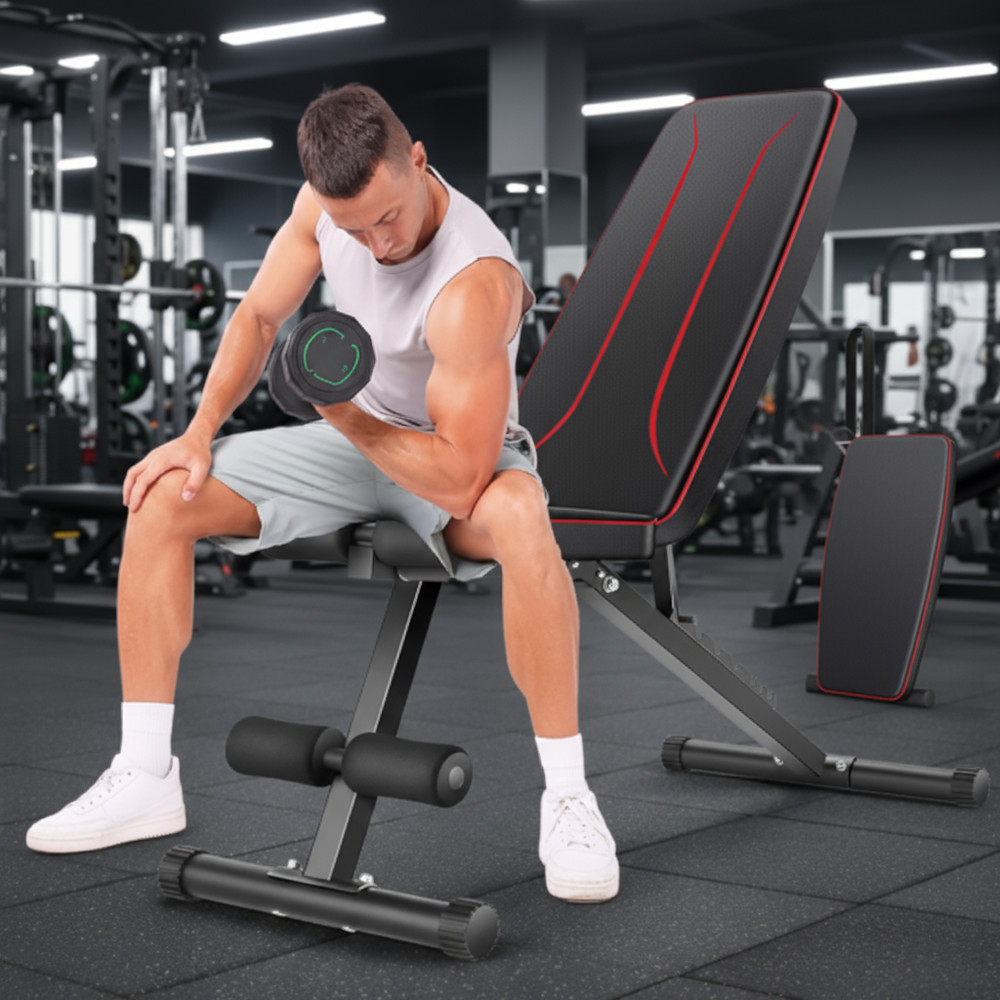 Folding Weight Bench Adjustable Workout Bench Press Full Body Strength Exercise