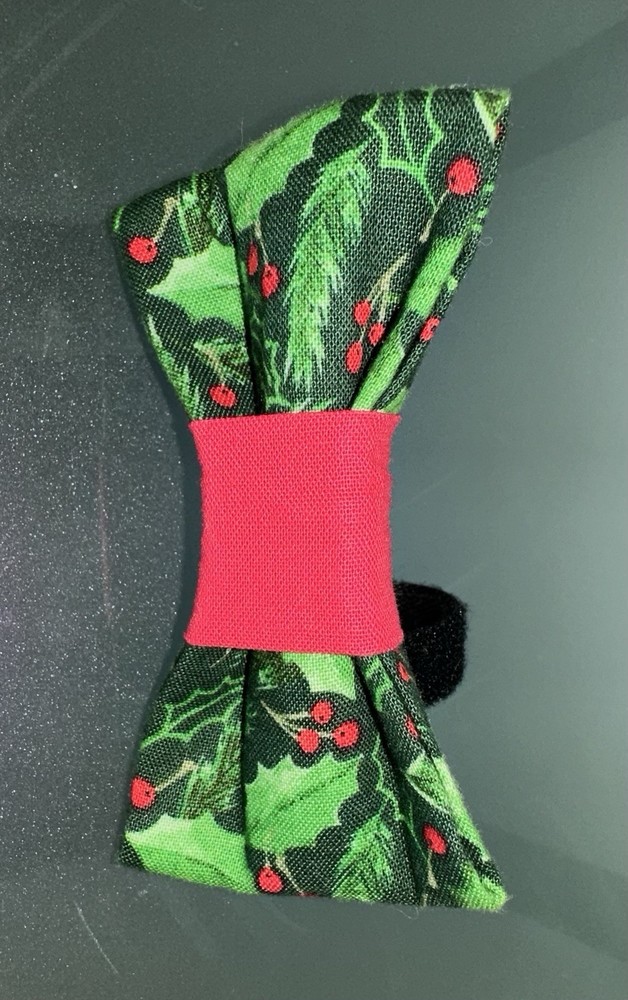 Handmade Over The Collar Small Pet Bow - Christmas Pattern #2