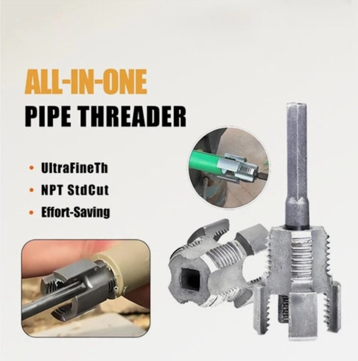 Integrated Internal & External Pipe ThreadingTool, PVC Pipe Threader Kit S+L