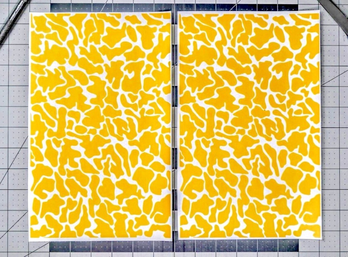 Duck Gap Camo High Heat Vinyl Stencil Kit - 2x 11"x7" Sheets Durable Easy to Use