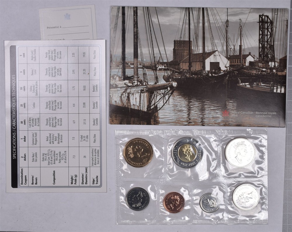 2002 Canada 7 Coin Uncirculated Mint Set With Envelope & COA