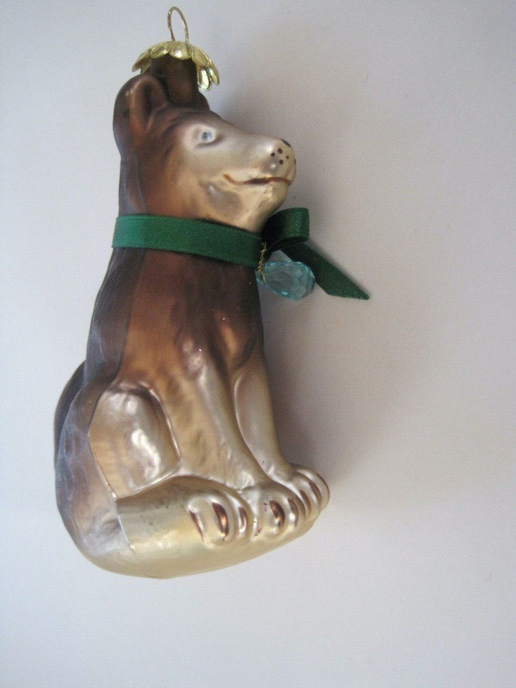 Glass Bear Christmas Ornament