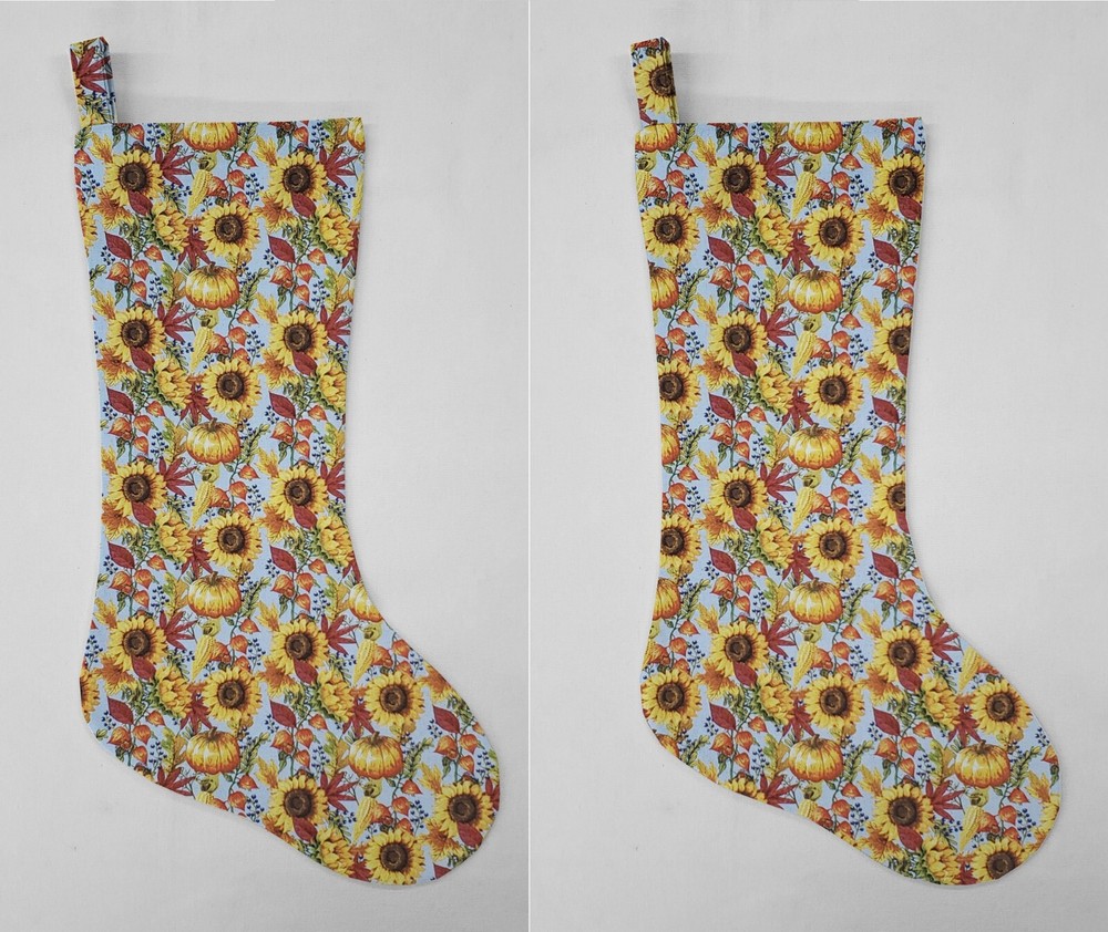 Fall Pumpkin Sunflowers Corn Christmas Stocking