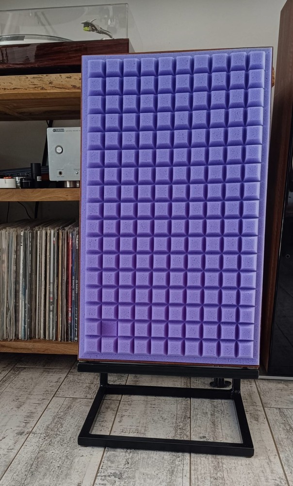 COMPLETE SET - JBL L100 ORANGE Quadrex Foam Inserts - Walnut Frames - Logo