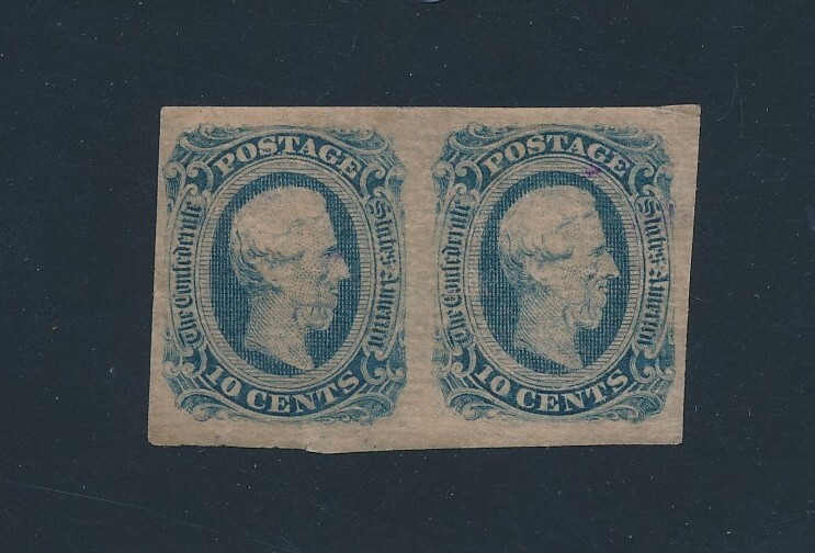 US CONFEDERATE "JEFFERSON DAVIS" #12 MINT PAIR; NO FAULTS *NICE*