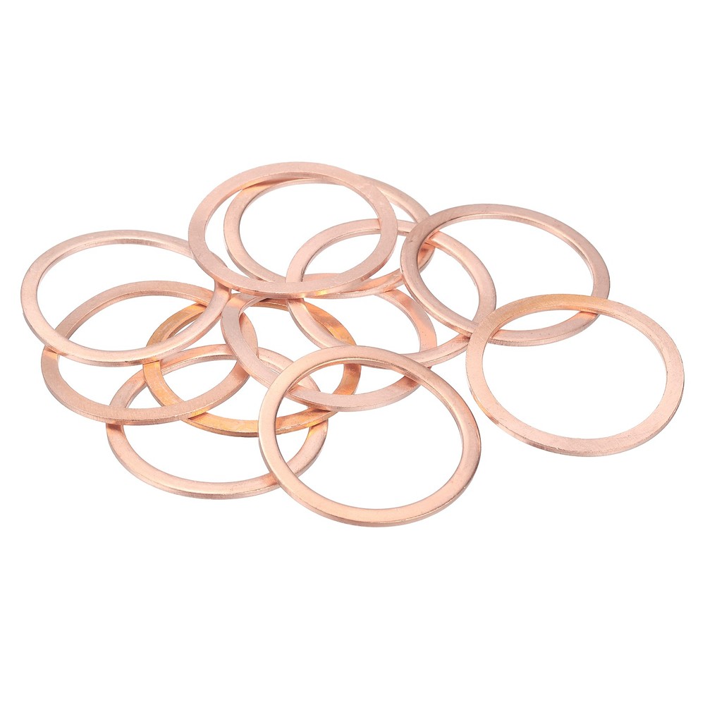 14pcs Copper Flat Washers M24x30x2mm Sealing Ring Plug Gaskets