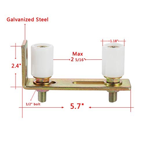 Slide Gate Guide Roller with L Post Bracket, Adjustable Dual Nylon Rollers