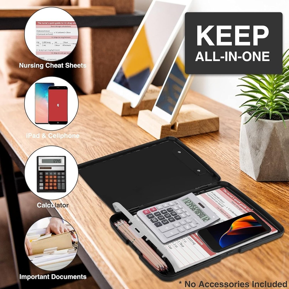 Professional High-Capacity Clipboard with Cleanable Surface & Pen Holder