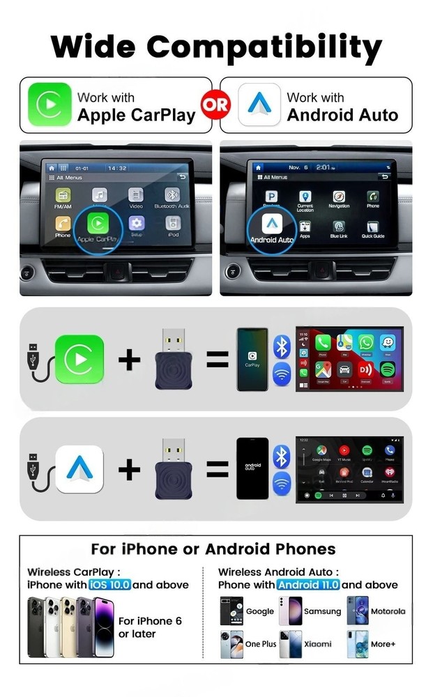 CarlinKit Mini Ultra Wireless Android Auto & Wireless CarPlay Dongle Adapter Kit