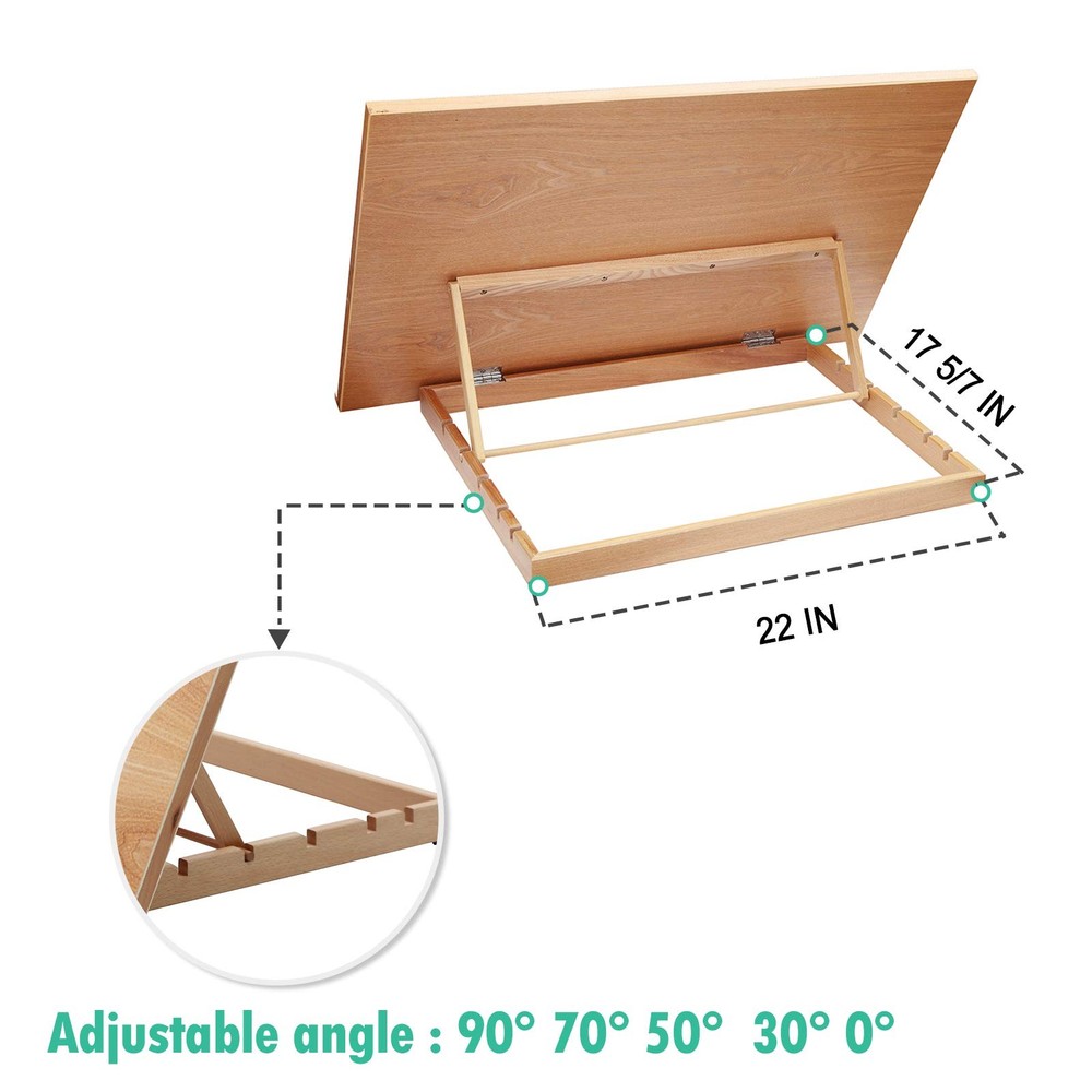 Falling in Art Extra Large 5-Position Wood Drafting Table Easel Drawing and
