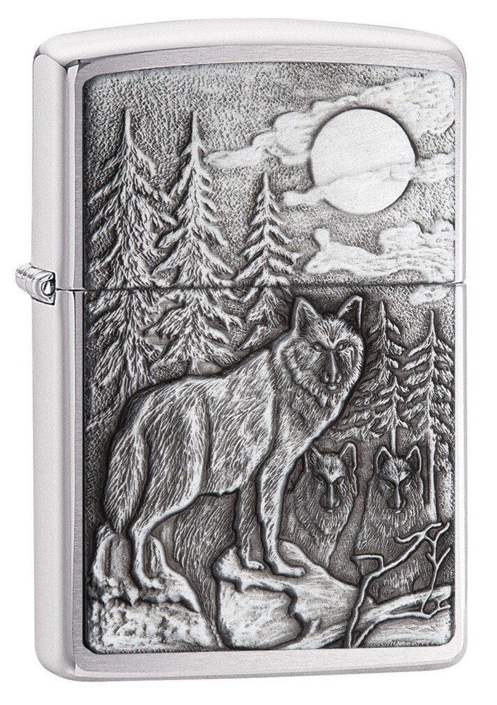 Zippo windproof lighter 20855 Timberwolves brushed chrome new in box