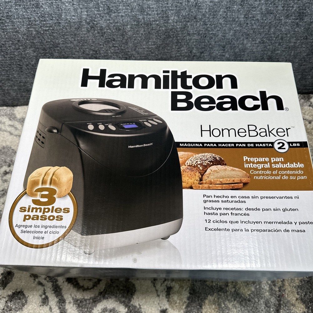 Hamilton Beach Bread Maker Black Model 29882- 2 lb Loaf Programmable Automatic