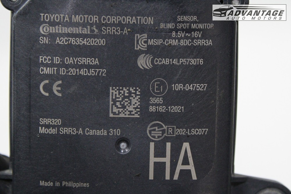 2019-2020 TOYOTA COROLLA HATCHBACK REAR LEFT BLIND SPOT RADAR SENSOR MODULE OEM