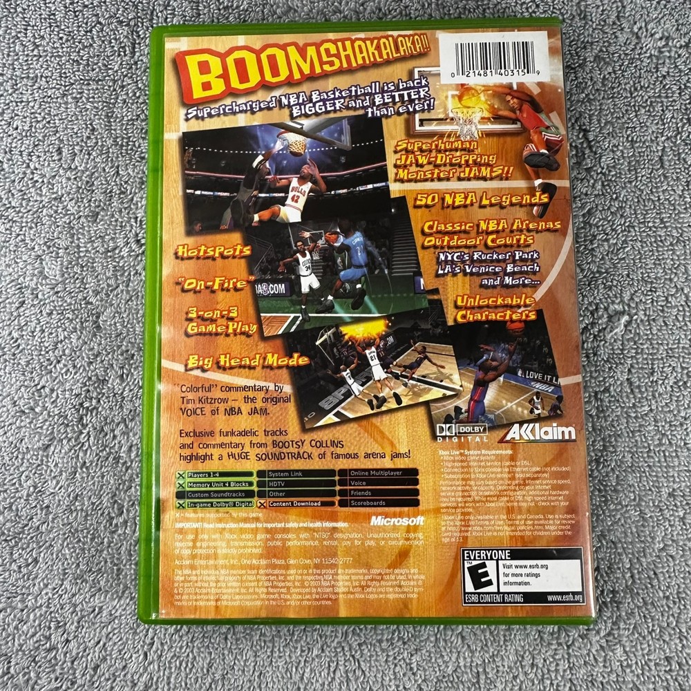 NBA JAM (Microsoft Xbox, 2003) Case Only And Manual