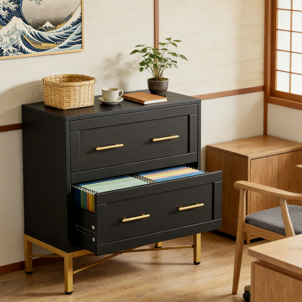 File Cabinet Two-drawer Cabinet Black