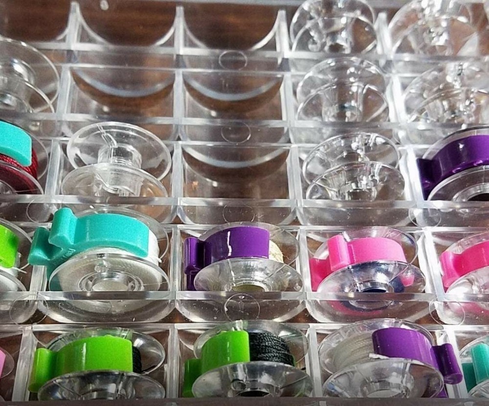 PeavyTailor 48Pcs (#12) Bobbin Holders Thread Clips Spool Huggers for Embroidery