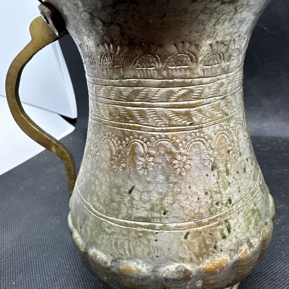 Tinned Copper, Brass, Cup, Mug Hammered Decoration,
