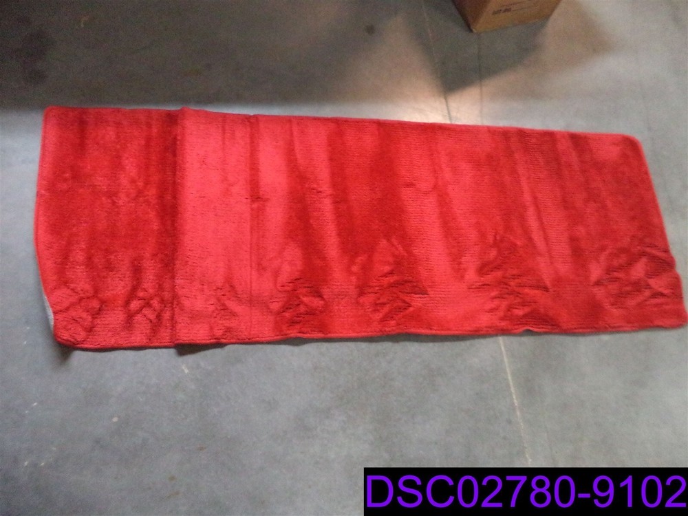 Ottomanson Solid Design Red 26" x 6' Non-Slip Bathroom Rug Runner SFT870010