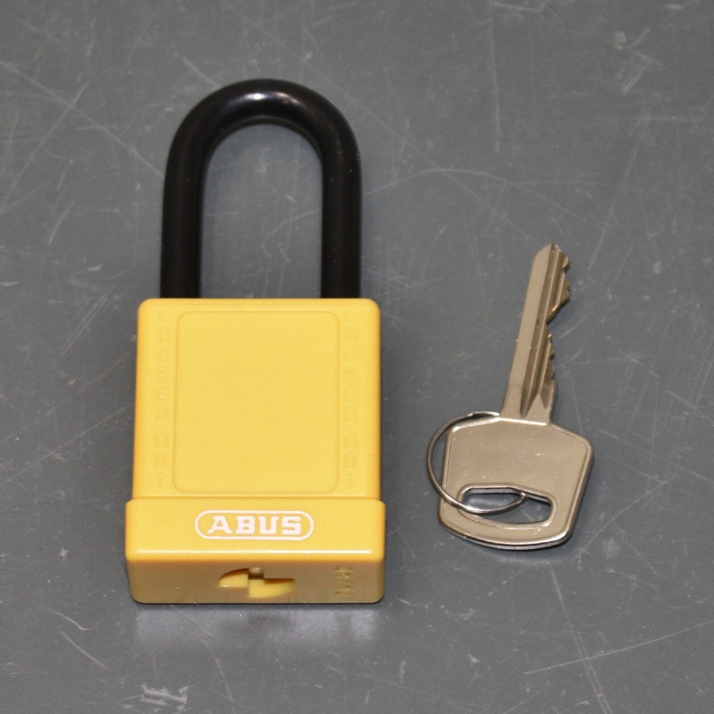 (20) Abus Lockout Padlock 74/40 KD YELLOW, Keyed Different, Plastic Covered