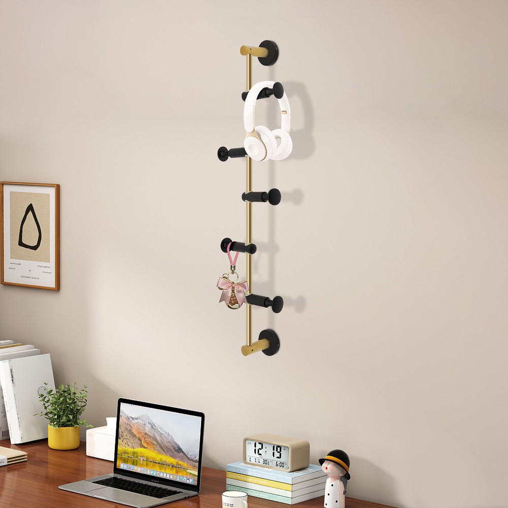Coat Rack with 5 Adjustable Hooks Wall Mounted Vertical Coat Rack Coat Rack