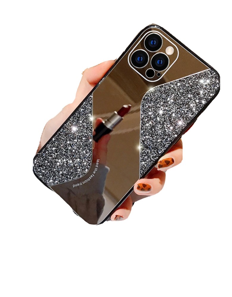 Iphone 13 max pro glitter case With Mirror