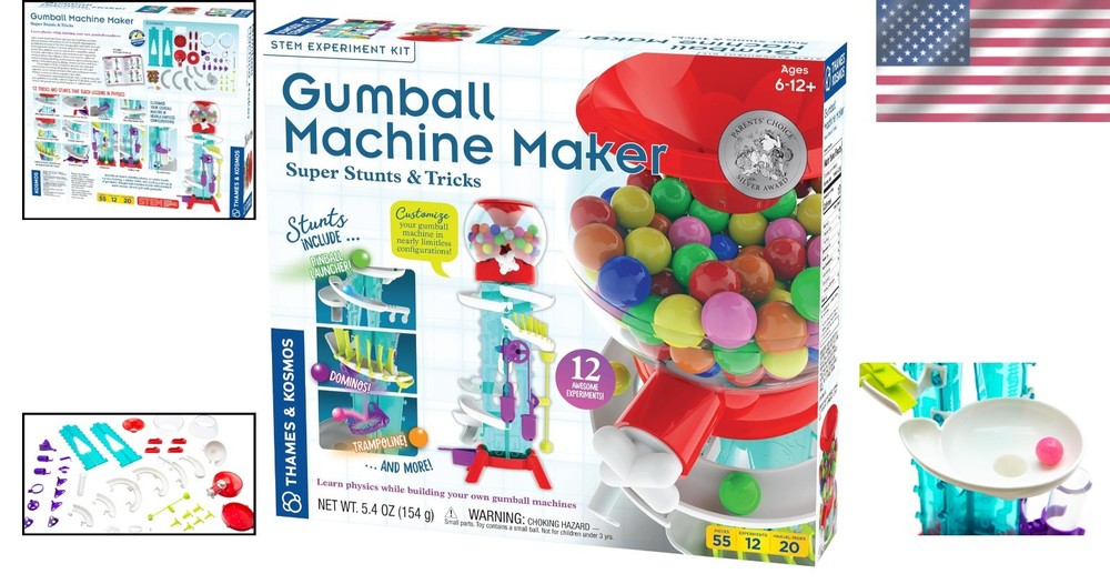 Interactive Gumball Machine Maker Lab - Discover Physics Through Play, 12 Kits