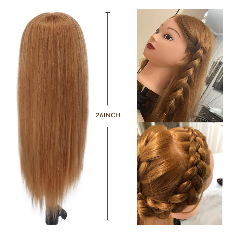 Mannequin Head 100% Real Hair Styling Training 26"-28" Manikin Cosmetology Hairs