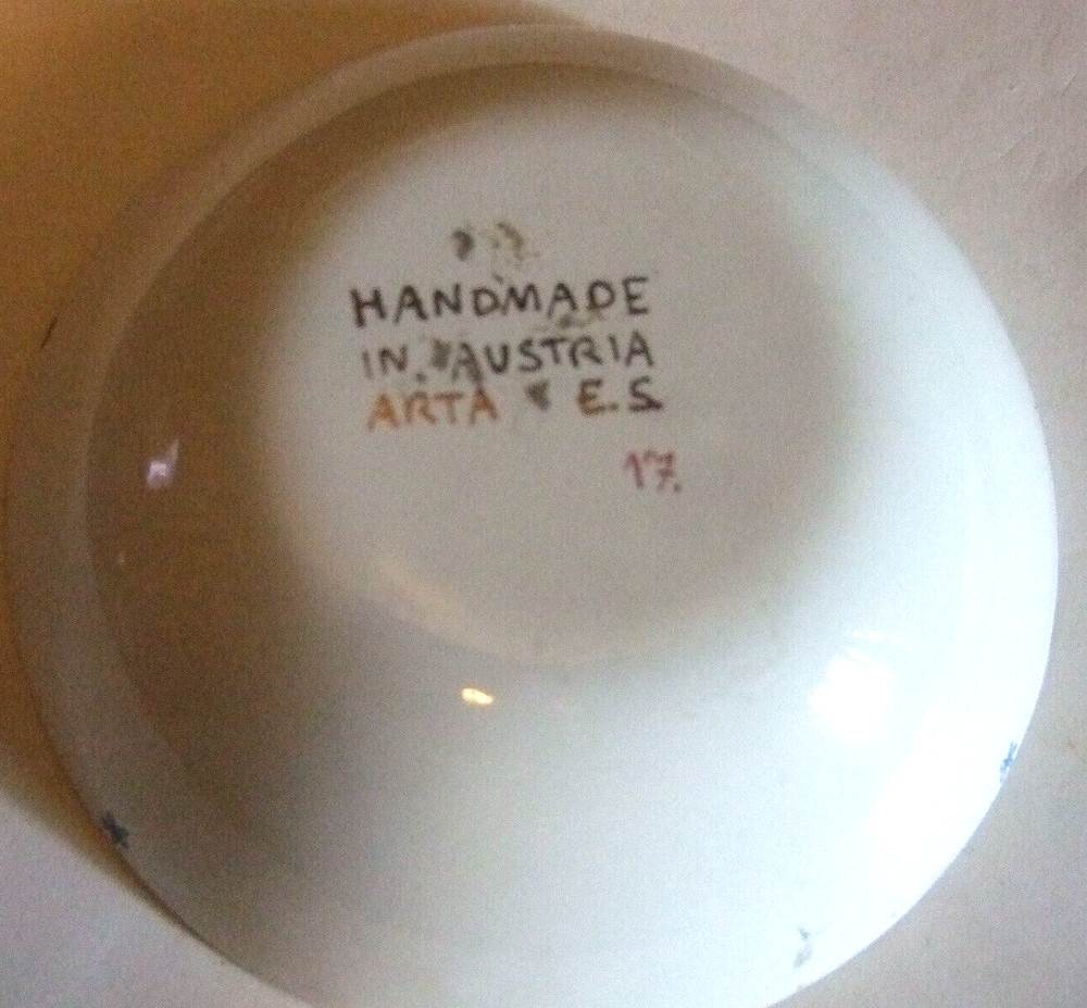 Austrian Enamel Bowl Soldier with Child