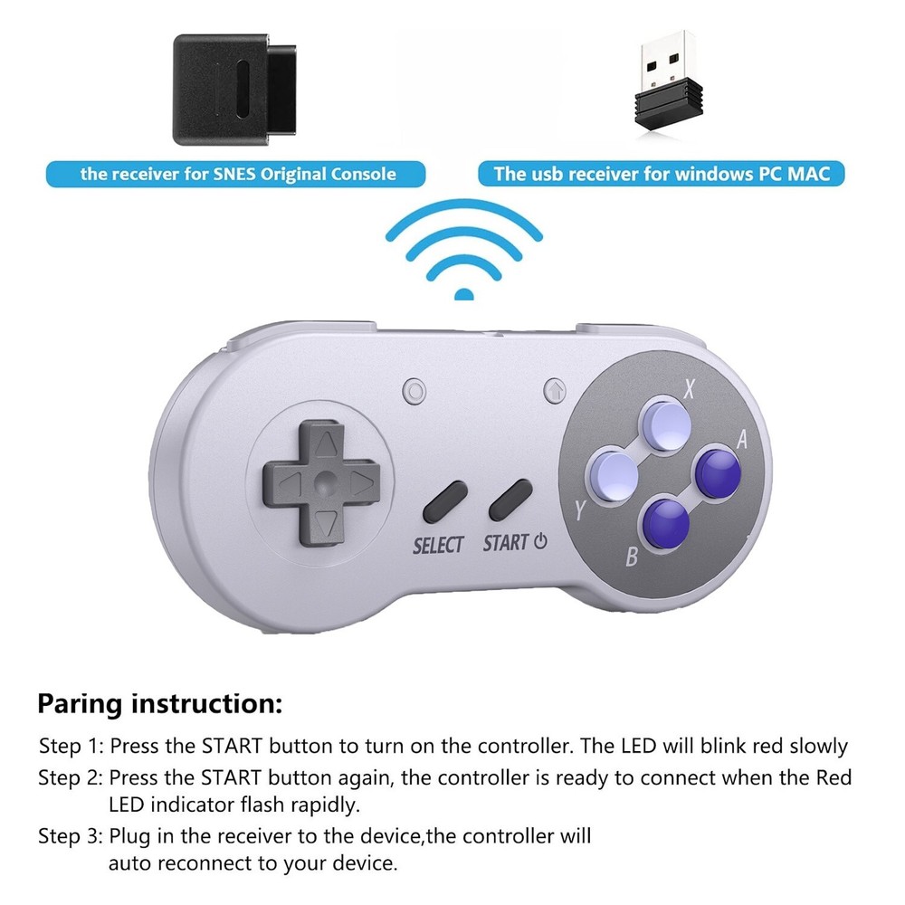 Wireless Controller for Super Nintendo Entertainment System Nintendo Switch NSO