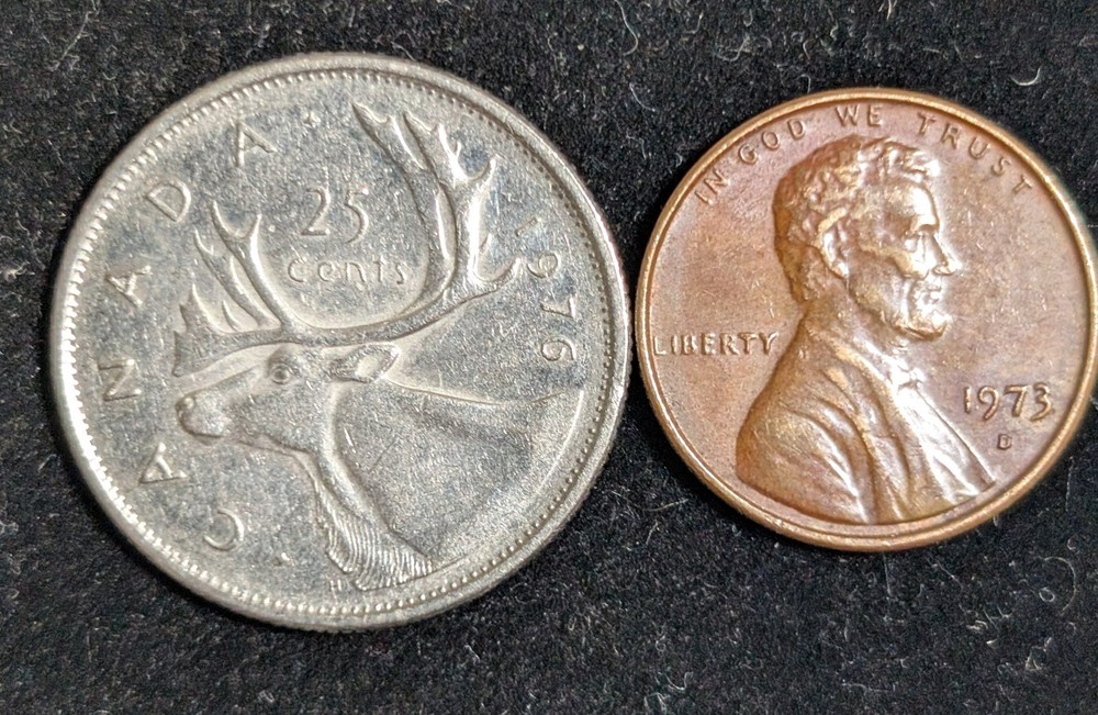 1976 Canada 25 Cents Circulated KM# 62b