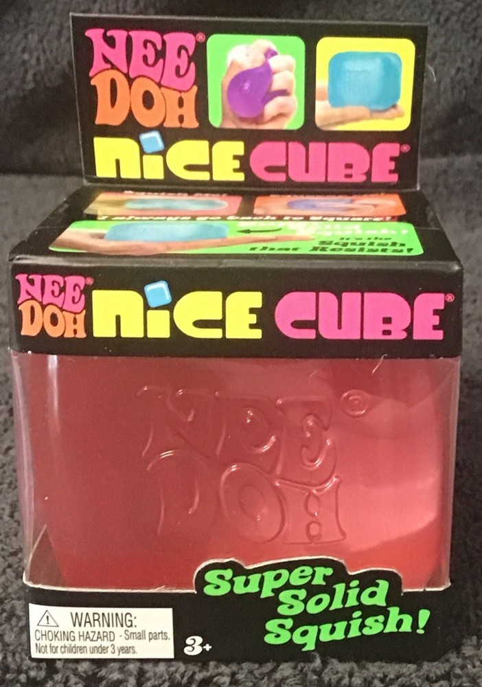 Needoh NICE CUBE Super Solid Squish ~ PINK 🩷Sensory Squishy Toy NEW
