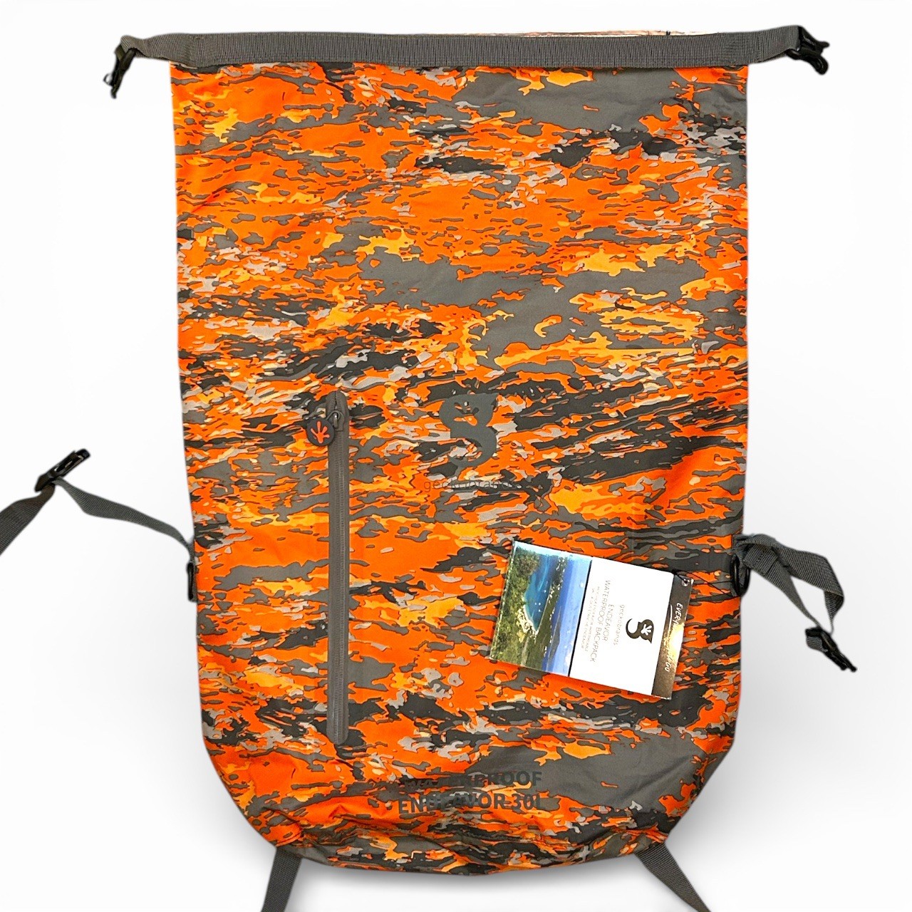NEW Geckobrands Waterproof Backpack Lightweight 30L Orange Camo Outdoors Sports