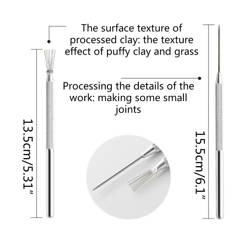 Pottery Craft tool Clay Needle tool and Feather Wire Texture Tool Easy to Use