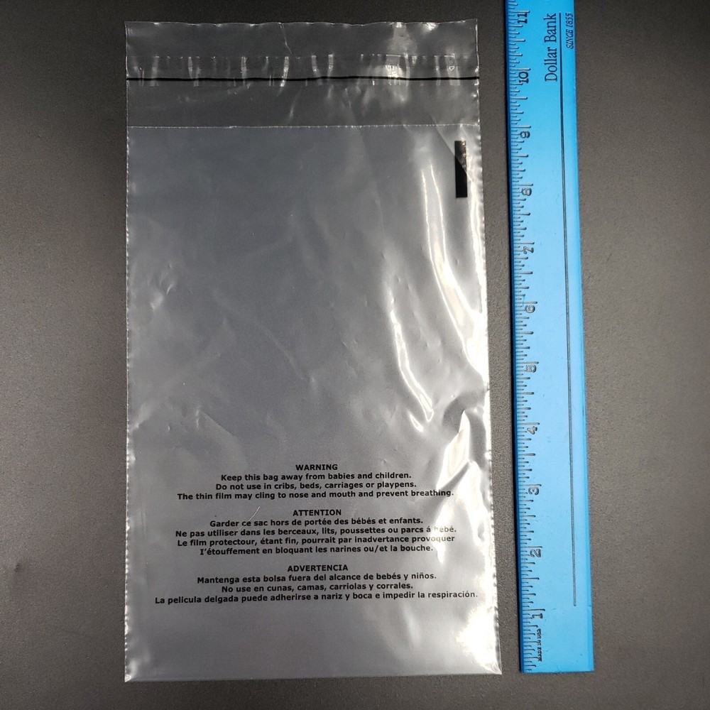 Clear Poly Bags Packaging Bag with Suffocation Warning 6x9 Self Seal 100 PACK