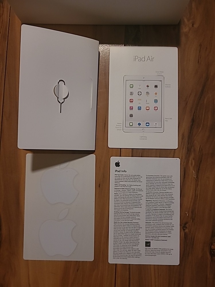 (2) iPad Air 2 Wi-fi Cellular Apple boxes (Empty Boxes) for 128 GB Space GRAY
