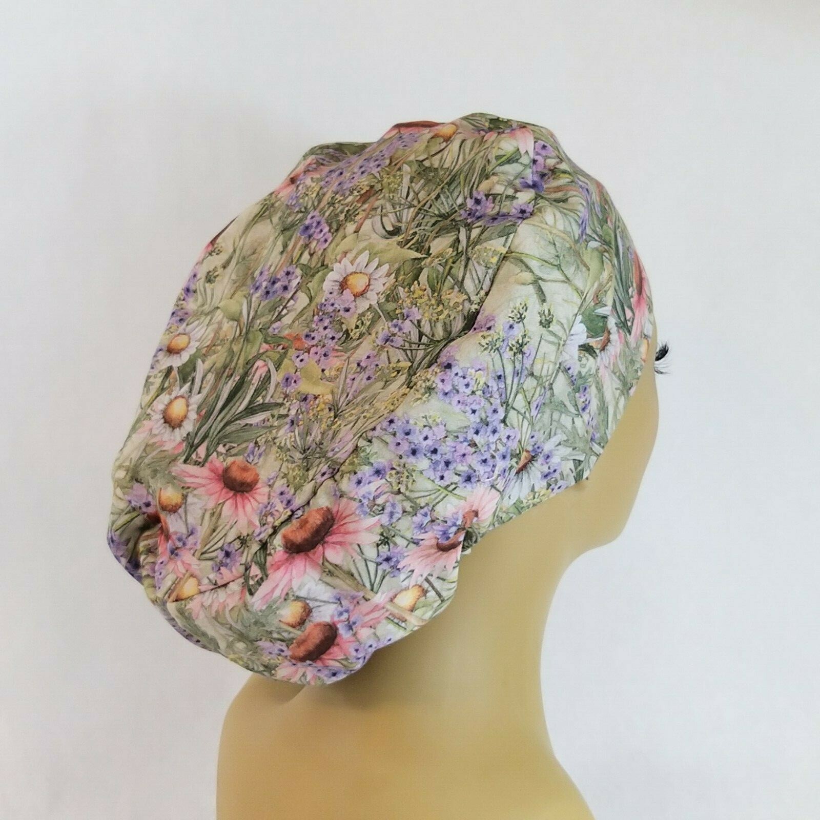 Wild Flowers Women Scrub Hat Surgical Cap Nurses Hat Medical USA Made