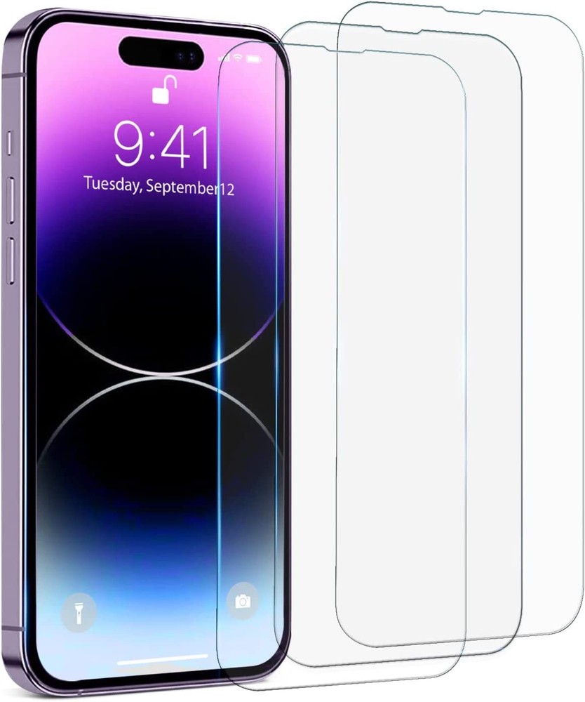3-PACK For iPhone 14 Pro Max/14 Pro/14 Plus/14 Tempered Glass Screen Protector