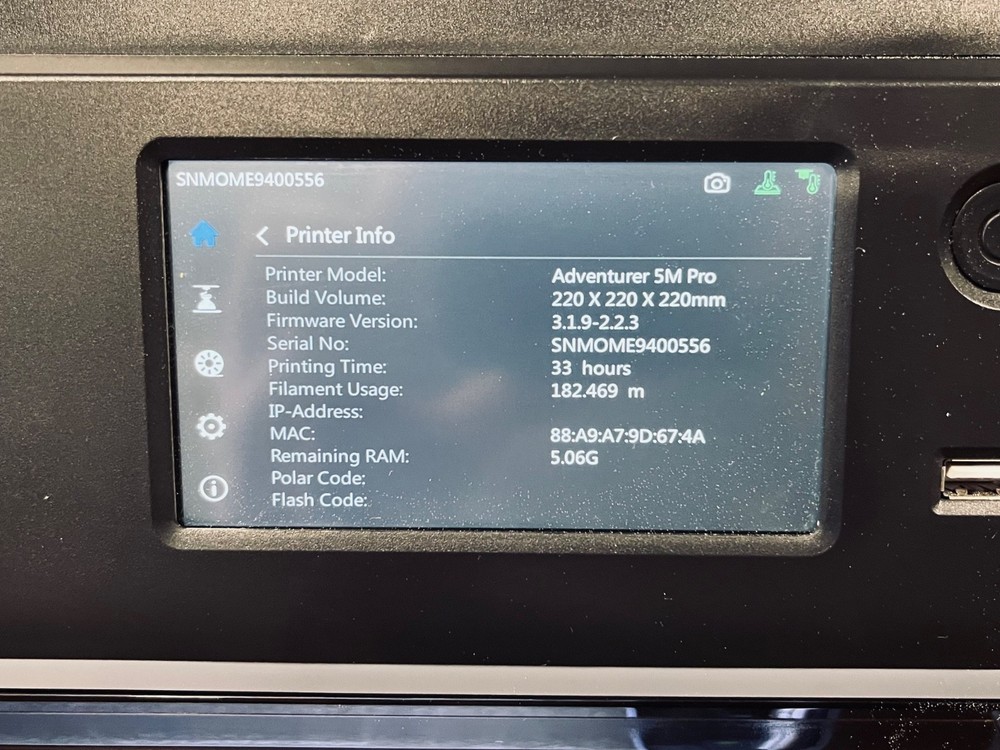 FLASHFORGE 3D Printer Adventurer 5M Pro Fully Enclosed| Good!| 33 HOURS