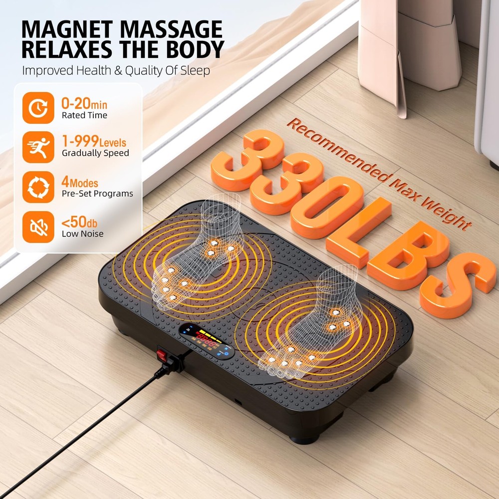 Vibration Fitness Plate Exercise Machine, Professional Automatic Mode Full-Bo...