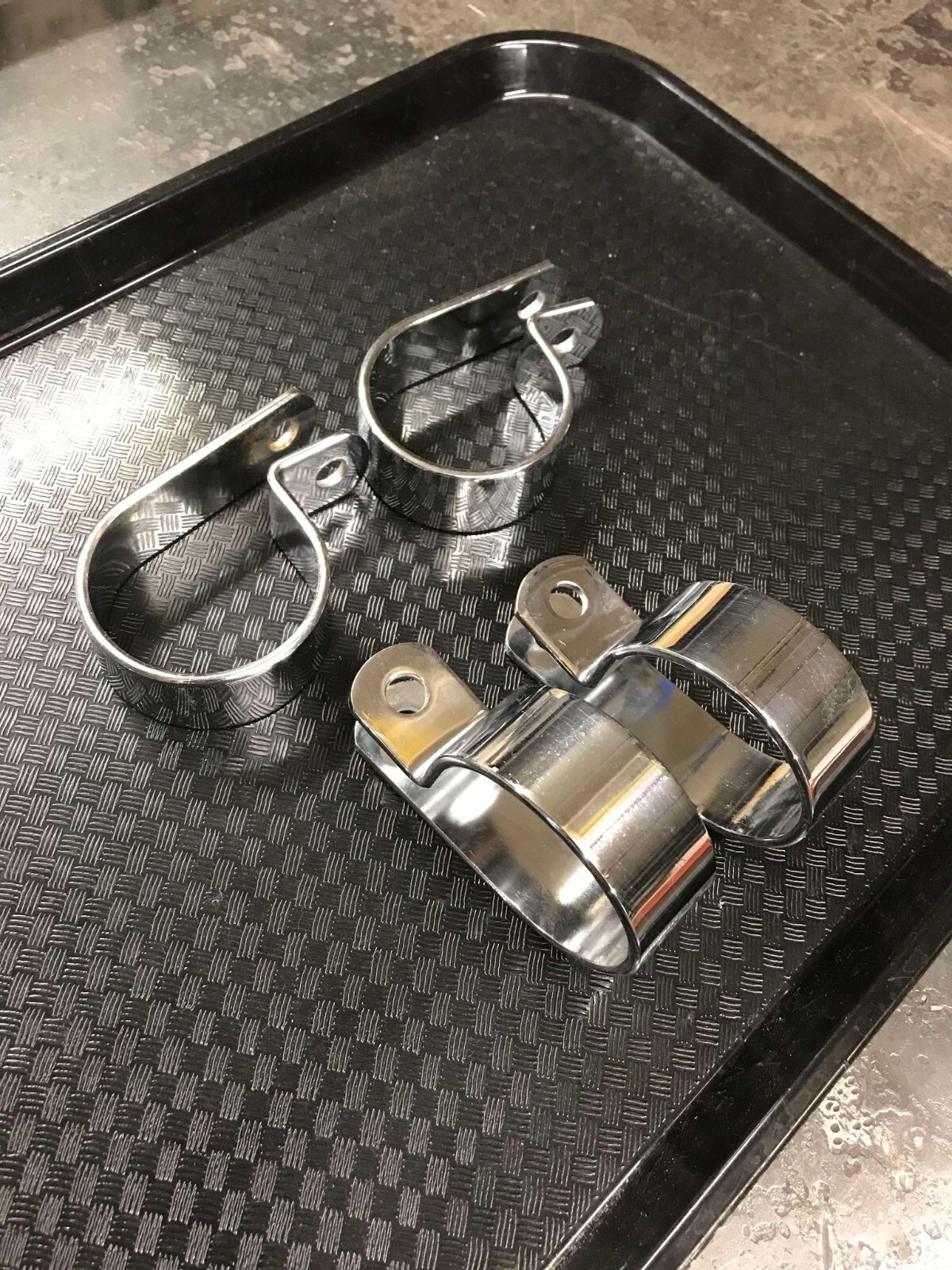 Harley 4pk universal motorcycle p clamps mounts exhaust 2" pipe muffler