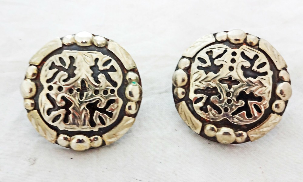 Clovis Conchos Bridle Loop Back Iron Silver Overlay Hansen Western Gear Pair New