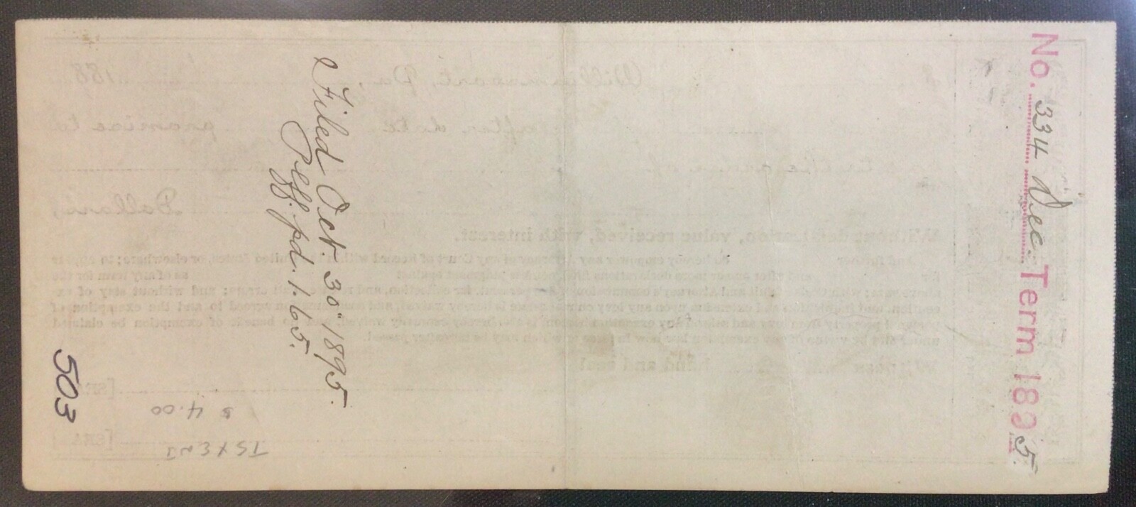 1895 PENNSYLVANIA ATTORNEY HAND CHECK!