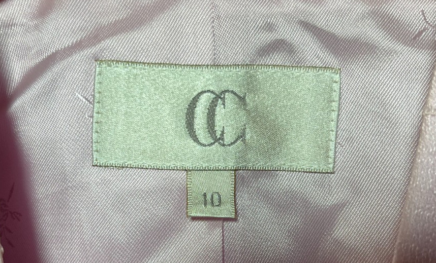 CC Womens Elegant Pale Pink Lined Jacket Size 10