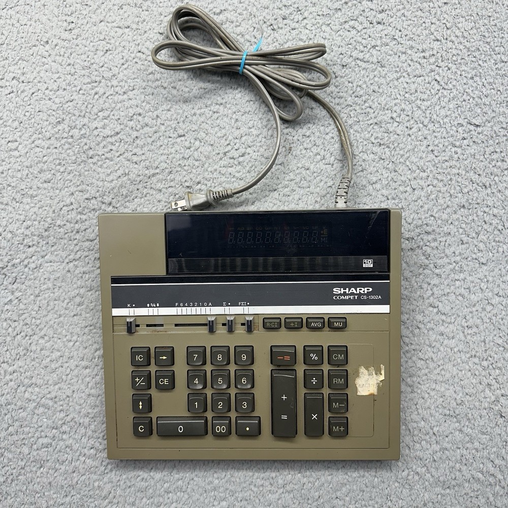 Sharp Compet CS-1302A Vintage 10-Digit Calculator Electronic Calculating Machine